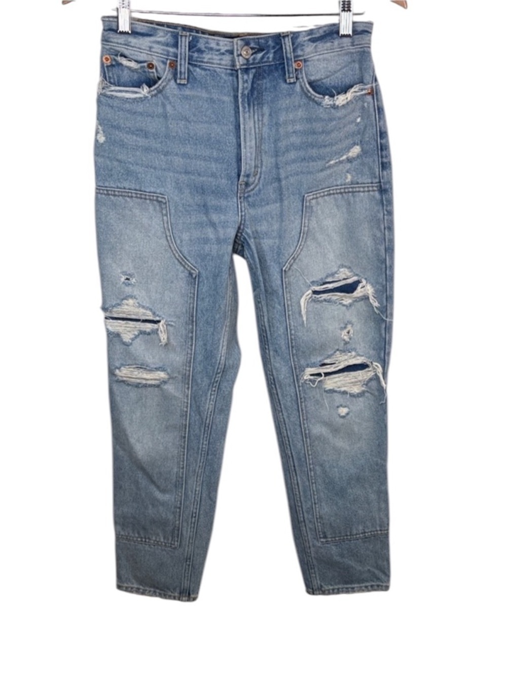 Abercrombie & Fitch Annie High Rise Girlfriend Distressed Jeans Women Size 27